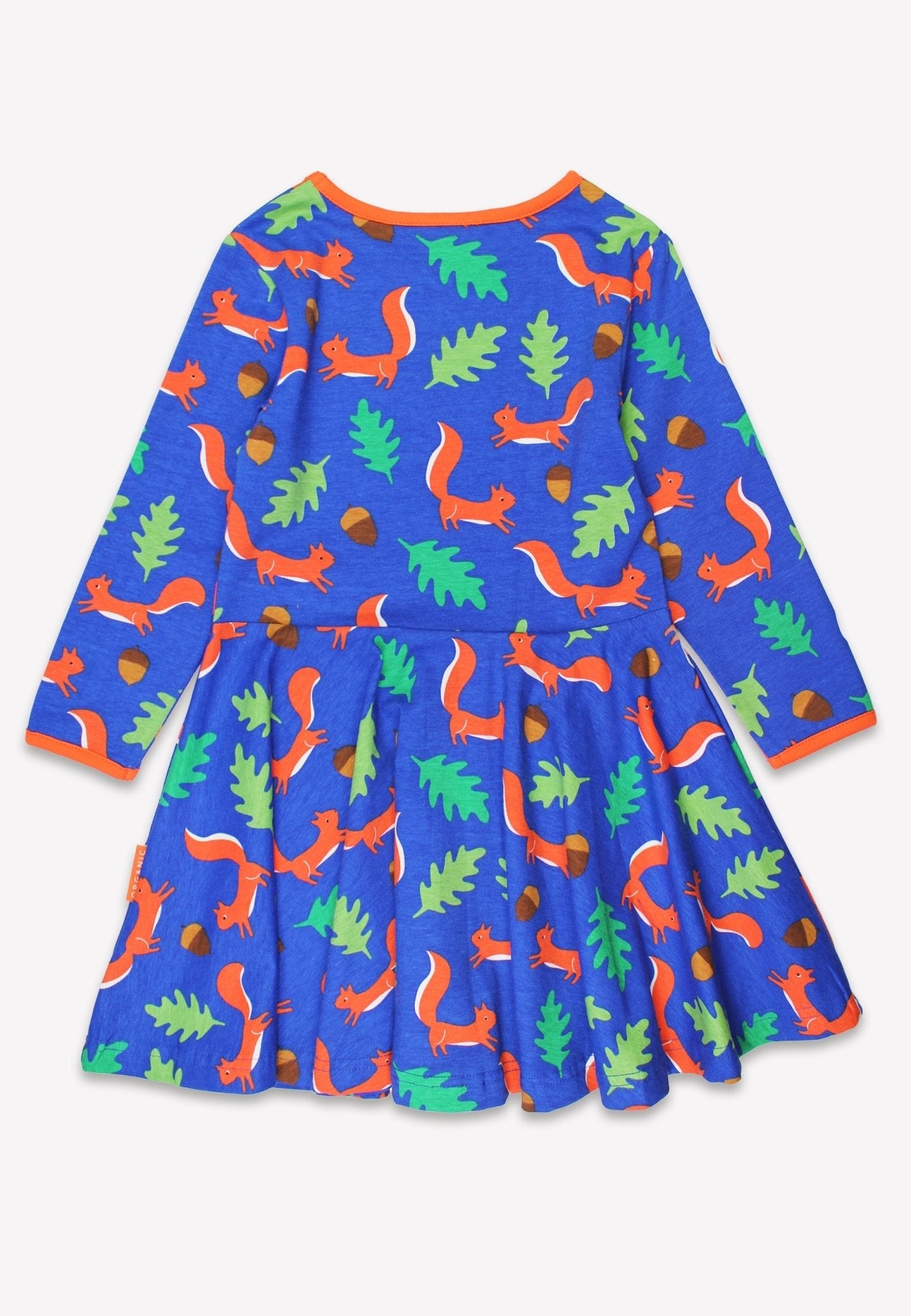 Bio-Baumwoll Kinder Langarm Skaterkleid mit Eichhörnchen-Druck