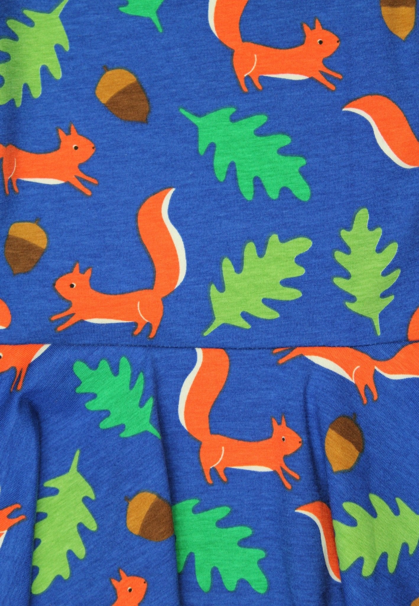 Bio-Baumwoll Kinder Langarm Skaterkleid mit Eichhörnchen-Druck