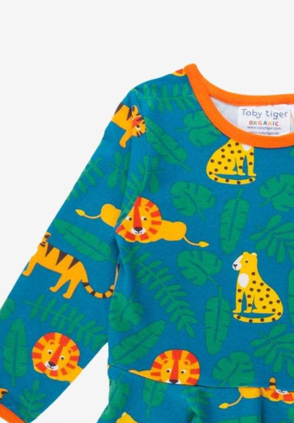 Skater Kleid mit Raubkatzen Motiv aus Bio Baumwolle - Toby Tiger GmbH