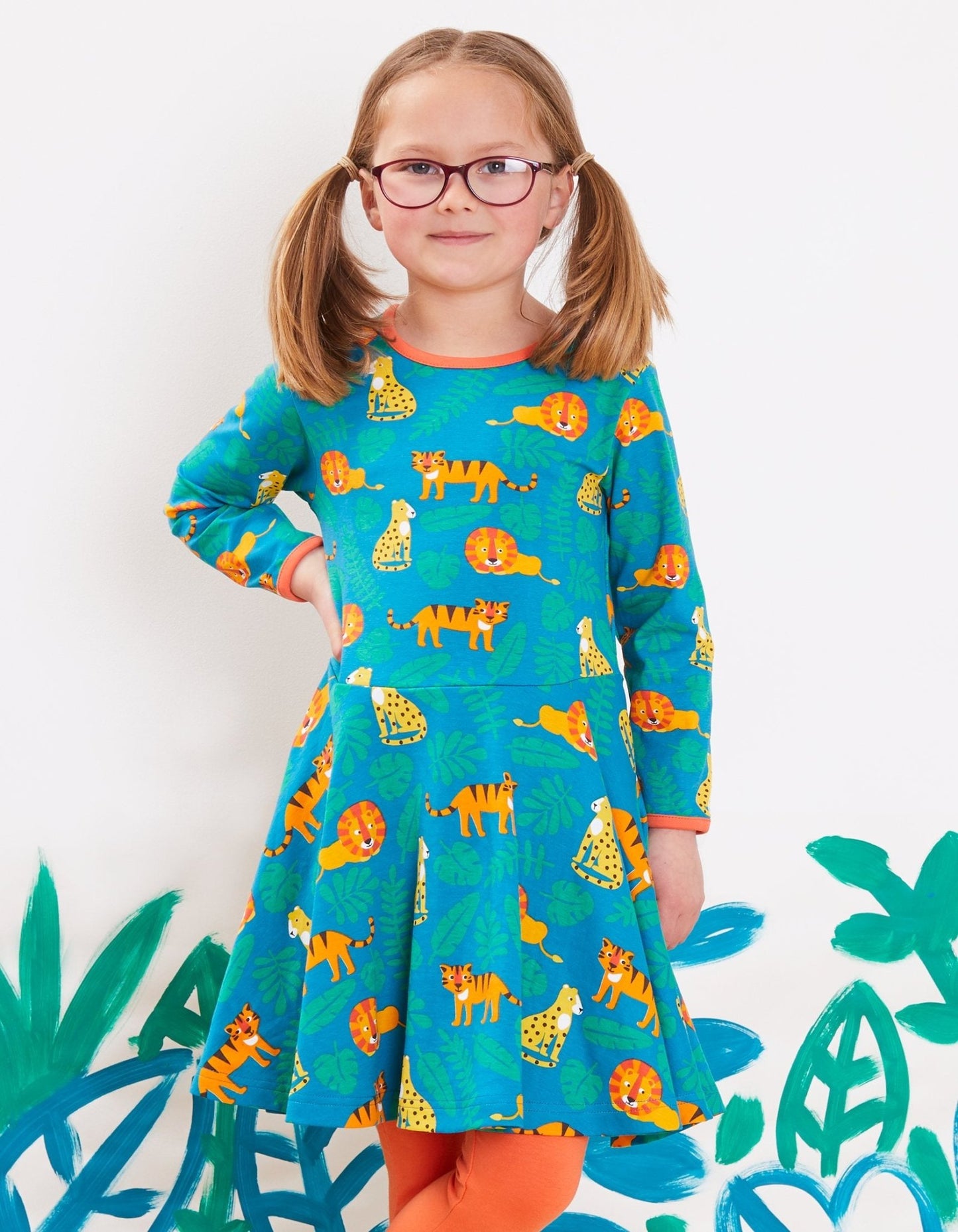 Skater Kleid mit Raubkatzen Motiv aus Bio Baumwolle - Toby Tiger GmbH Retail