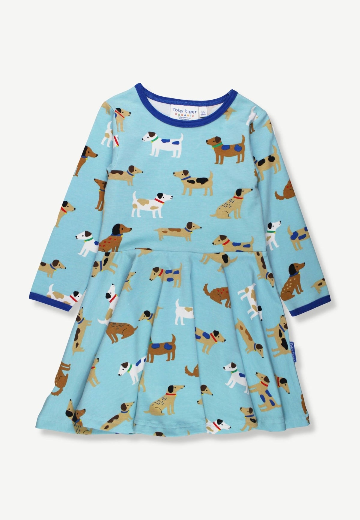 Bio-Baumwoll Kinder Skaterkleid langarm mit Hunde-Druck
