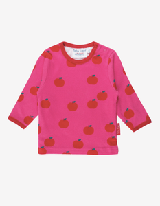 Organic cotton long sleeve shirt with apple print