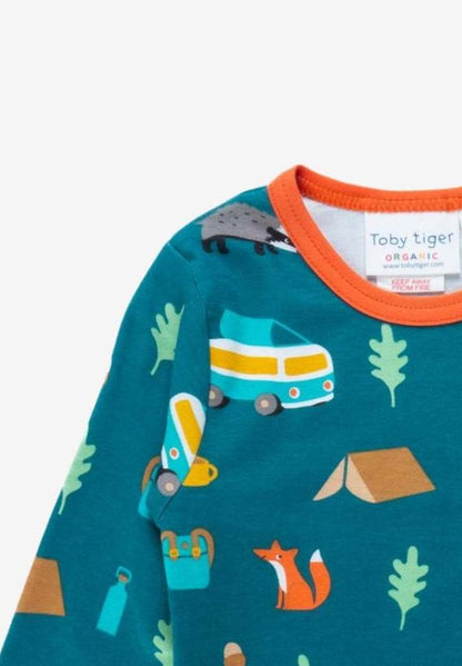 Bio Langarmshirt mit Wohnmobil Print - Toby Tiger GmbH