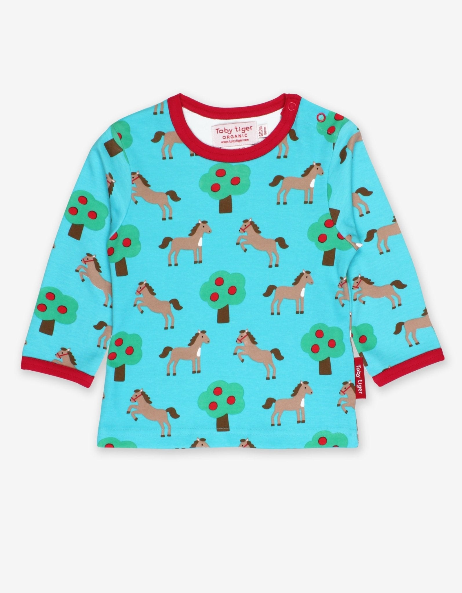 Langarmshirt aus Bio Baumwolle mit Pferde Print - Toby Tiger GmbH Retail