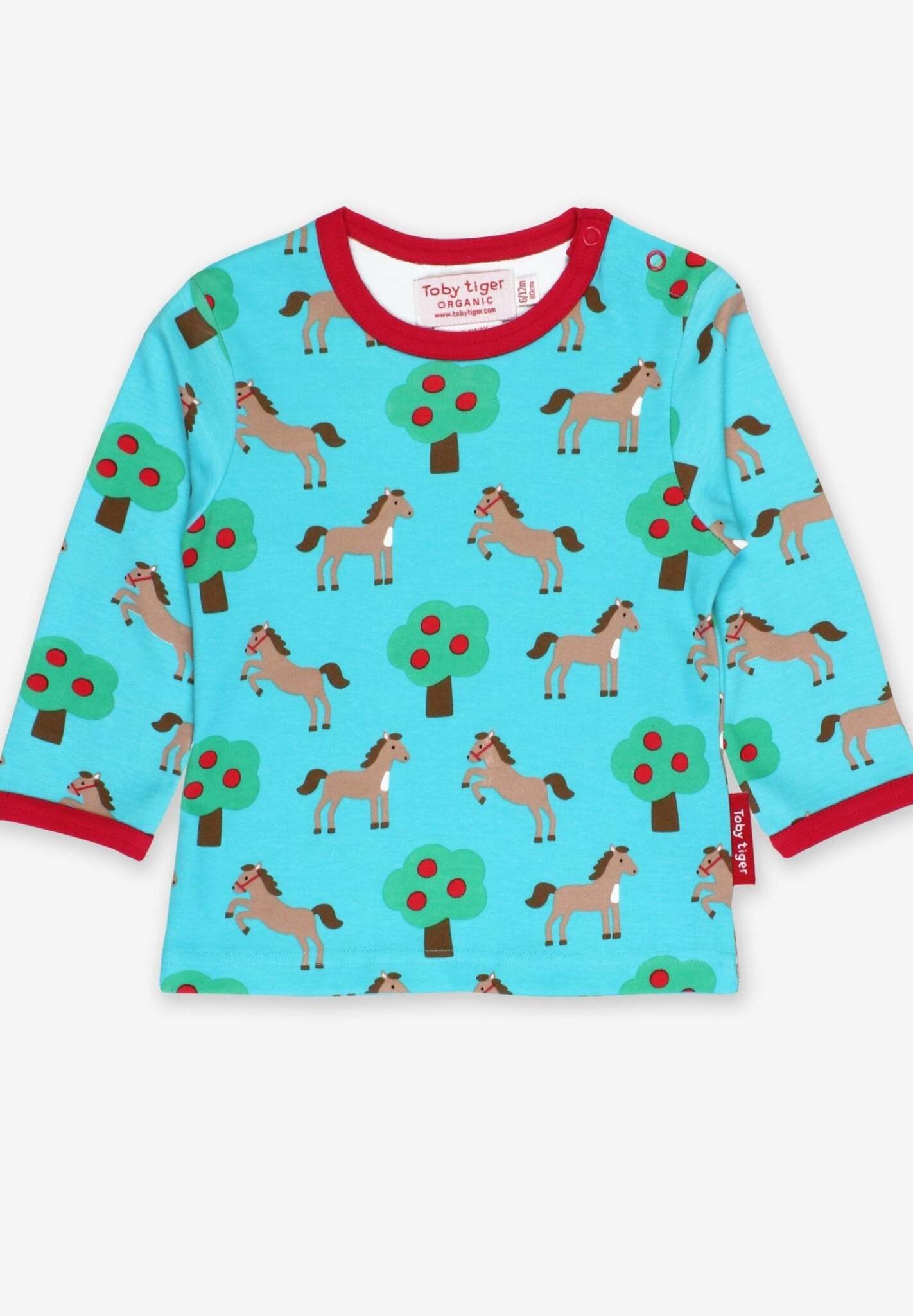 Langarmshirt aus Bio Baumwolle mit Pferde Print - Toby Tiger GmbH