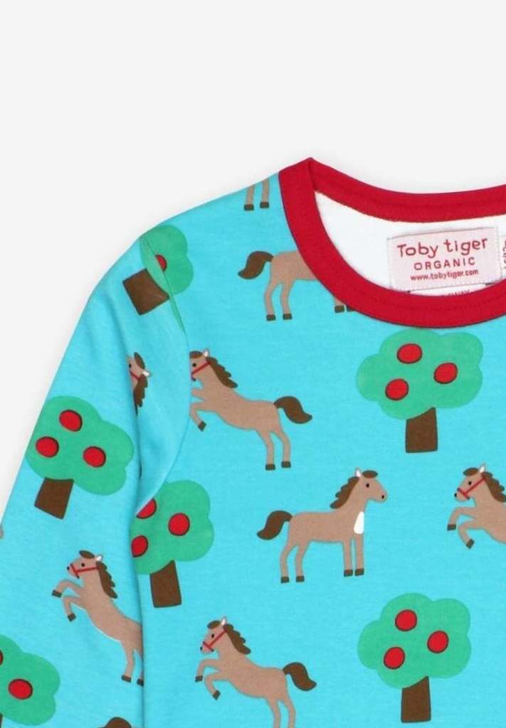 Langarmshirt aus Bio Baumwolle mit Pferde Print - Toby Tiger GmbH