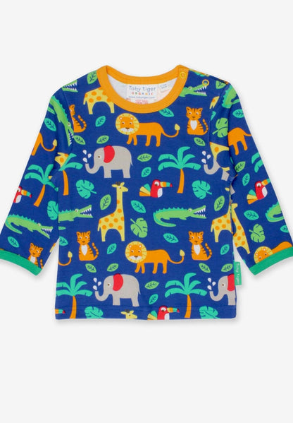 Langarmshirt aus Bio Baumwolle mit Dschungel Print - Toby Tiger GmbH