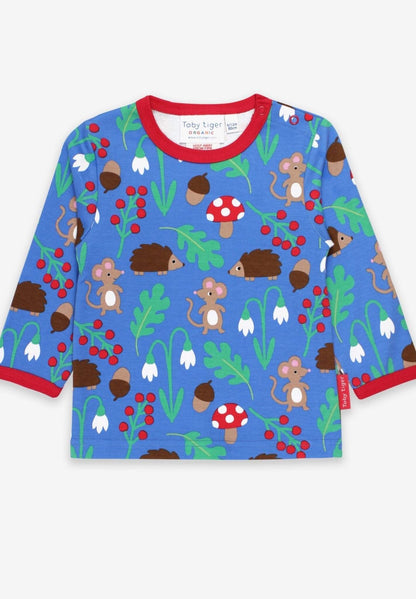 Langarmshirt aus Bio Baumwolle mit Wald und Tiere Print - Toby Tiger GmbH