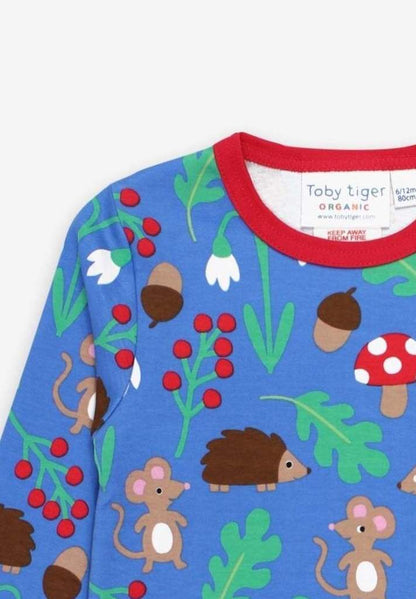 Langarmshirt aus Bio Baumwolle mit Wald und Tiere Print - Toby Tiger GmbH