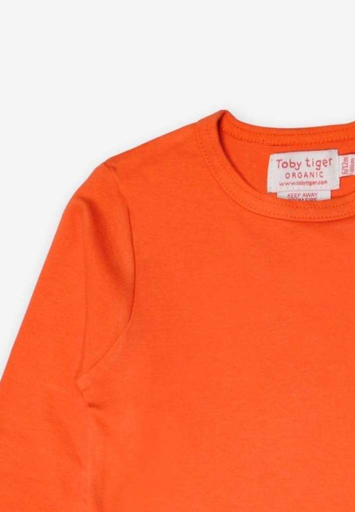 Langarmshirt aus Bio Baumwolle, orange unifarben - Toby Tiger GmbH