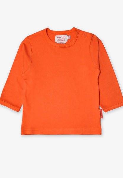 Langarmshirt aus Bio Baumwolle, orange unifarben - Toby Tiger GmbH