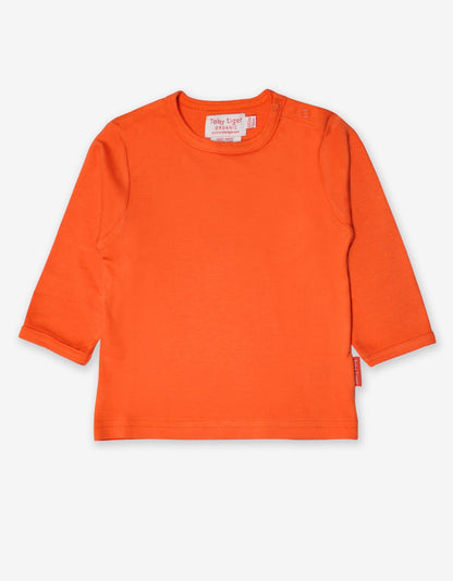 Langarmshirt aus Bio Baumwolle, orange unifarben - Toby Tiger GmbH Retail