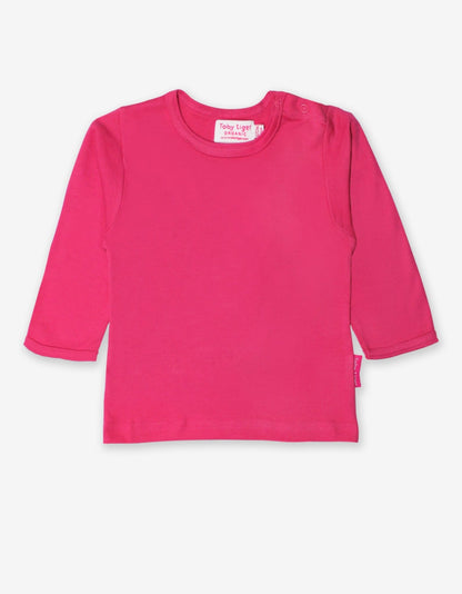 Langarmshirt aus Bio Baumwolle, pink unifarben - Toby Tiger GmbH Retail