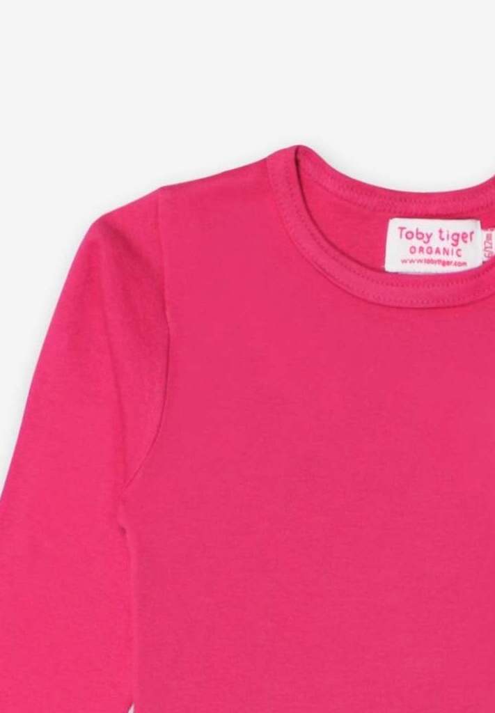 Langarmshirt aus Bio Baumwolle, pink unifarben - Toby Tiger GmbH