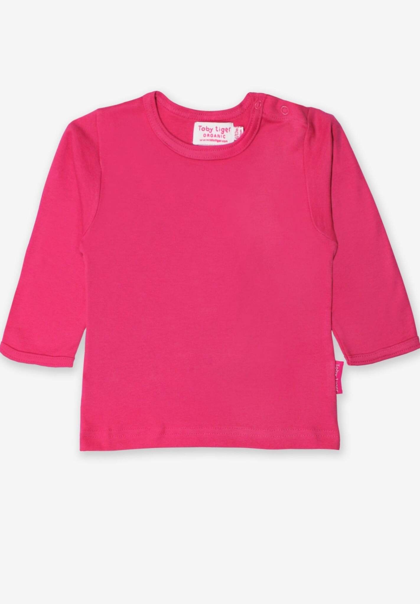 Langarmshirt aus Bio Baumwolle, pink unifarben - Toby Tiger GmbH