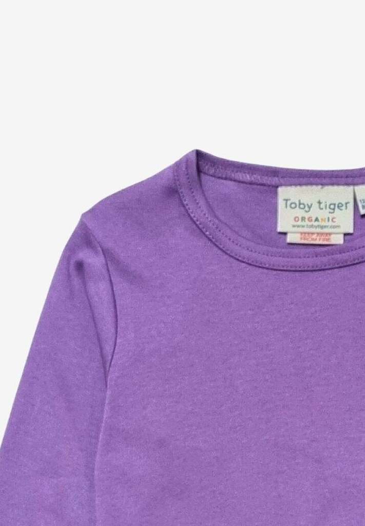 Langarmshirt aus Bio Baumwolle, lila unifarben - Toby Tiger GmbH