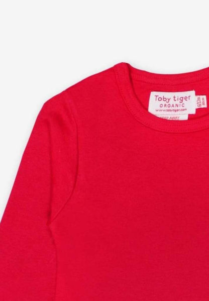 Langarmshirt aus Bio Baumwolle, rot unifarben - Toby Tiger GmbH