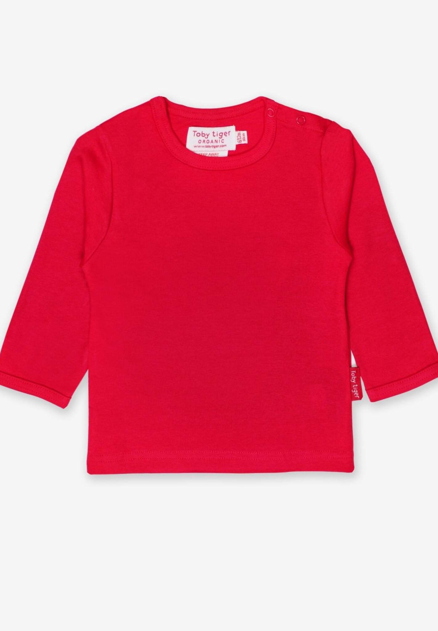 Langarmshirt aus Bio Baumwolle, rot unifarben - Toby Tiger GmbH