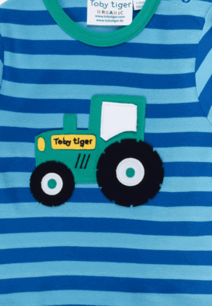 Long-sleeved shirt made from organic cotton with tractor appliqué