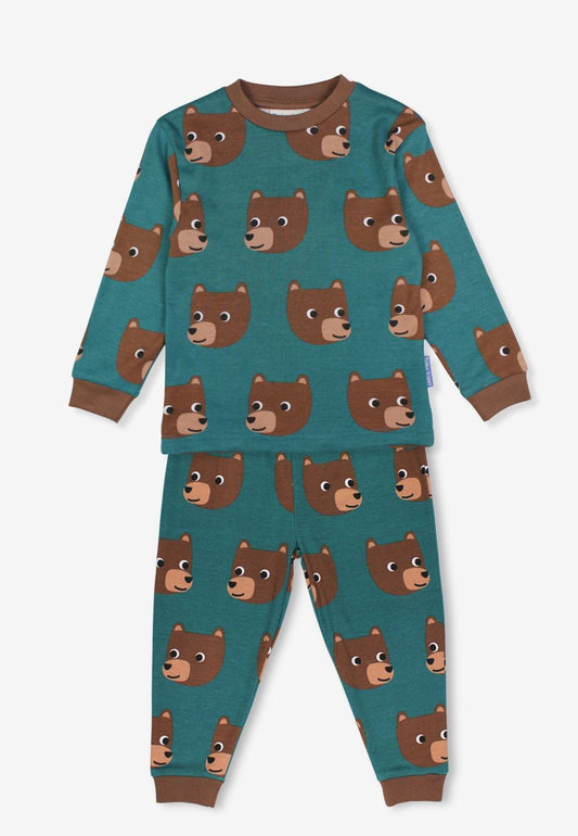 Bio - Baumwoll Kinder Schlafanzug mit Bären - Druck - Toby Tiger GmbH