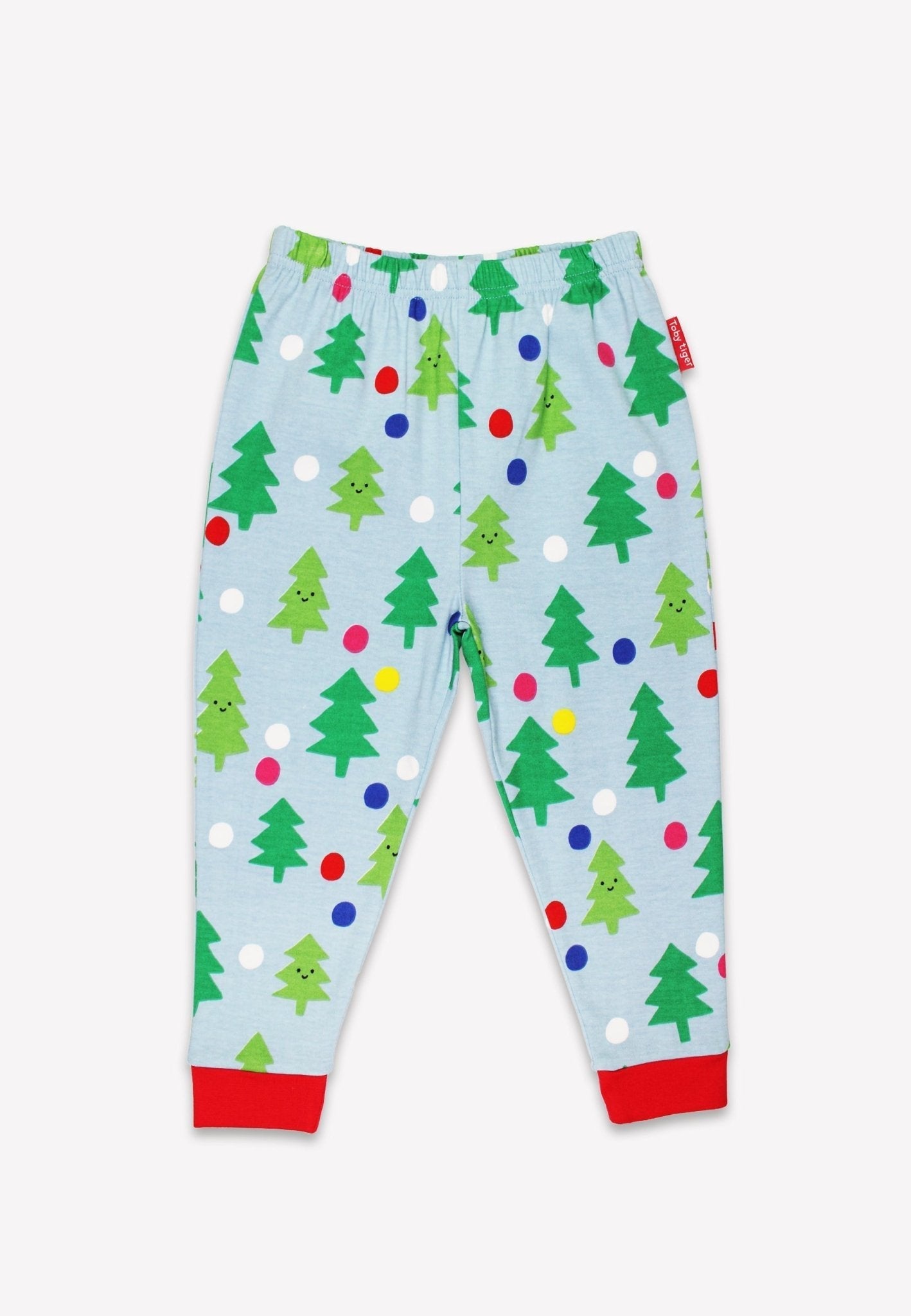 Bio - Baumwoll Kinder Schlafanzug mit Weihnachtsbaum - Druck - Toby Tiger GmbH