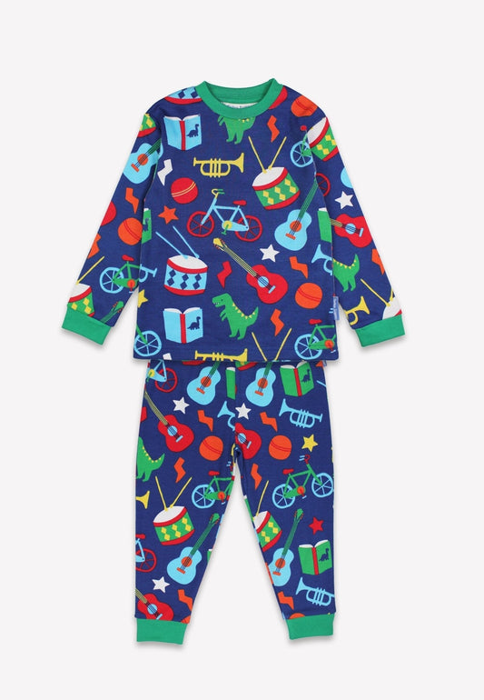 Bio - Baumwoll Kinder Schlafanzug mit Geschenke - Druck - Toby Tiger GmbH