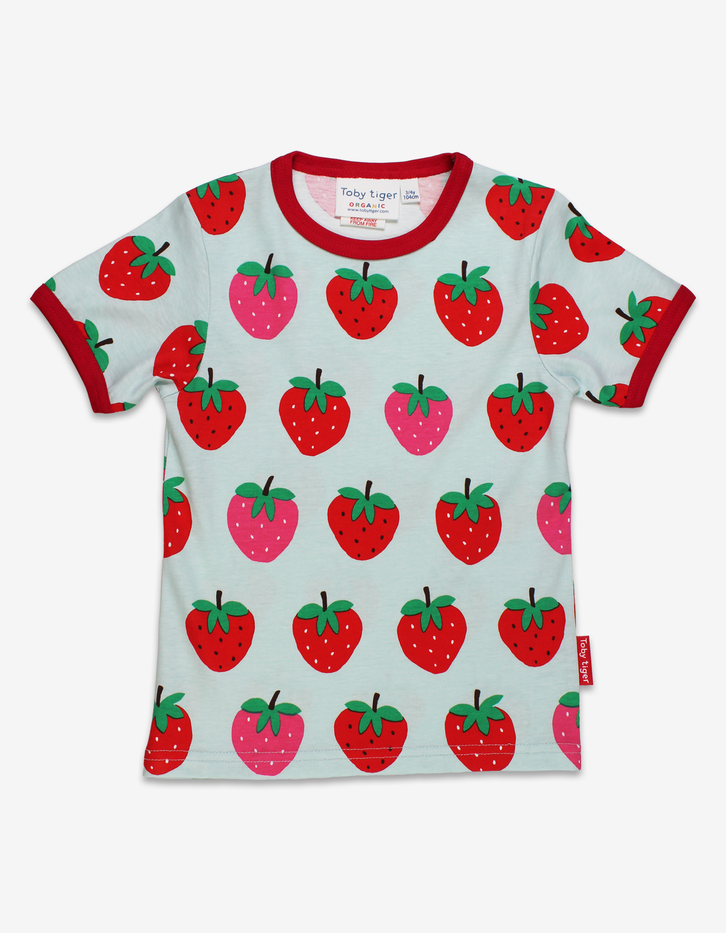 Kurzer Schlafanzug aus Bio Baumwolle mit Erdbeer-Print