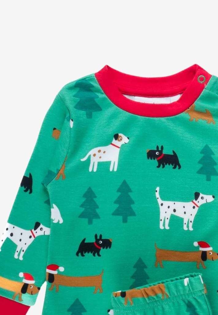 Schlafanzug aus Bio Baumwolle mit "Christmas Dog" Aufdruck - Toby Tiger GmbH