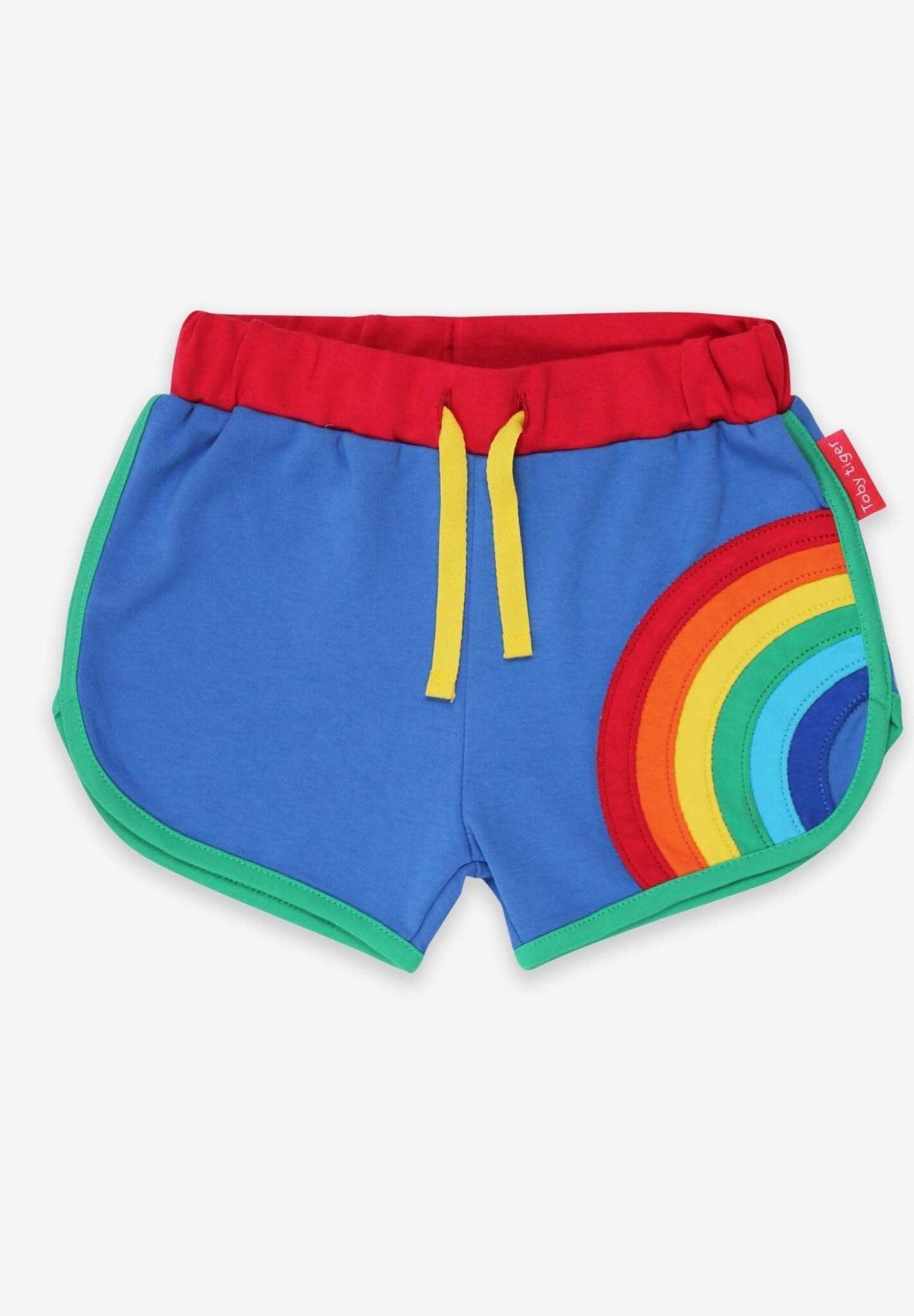 Jogging Shorts aus Bio Baumwolle mit Regenbogen Applikation - Toby Tiger GmbH