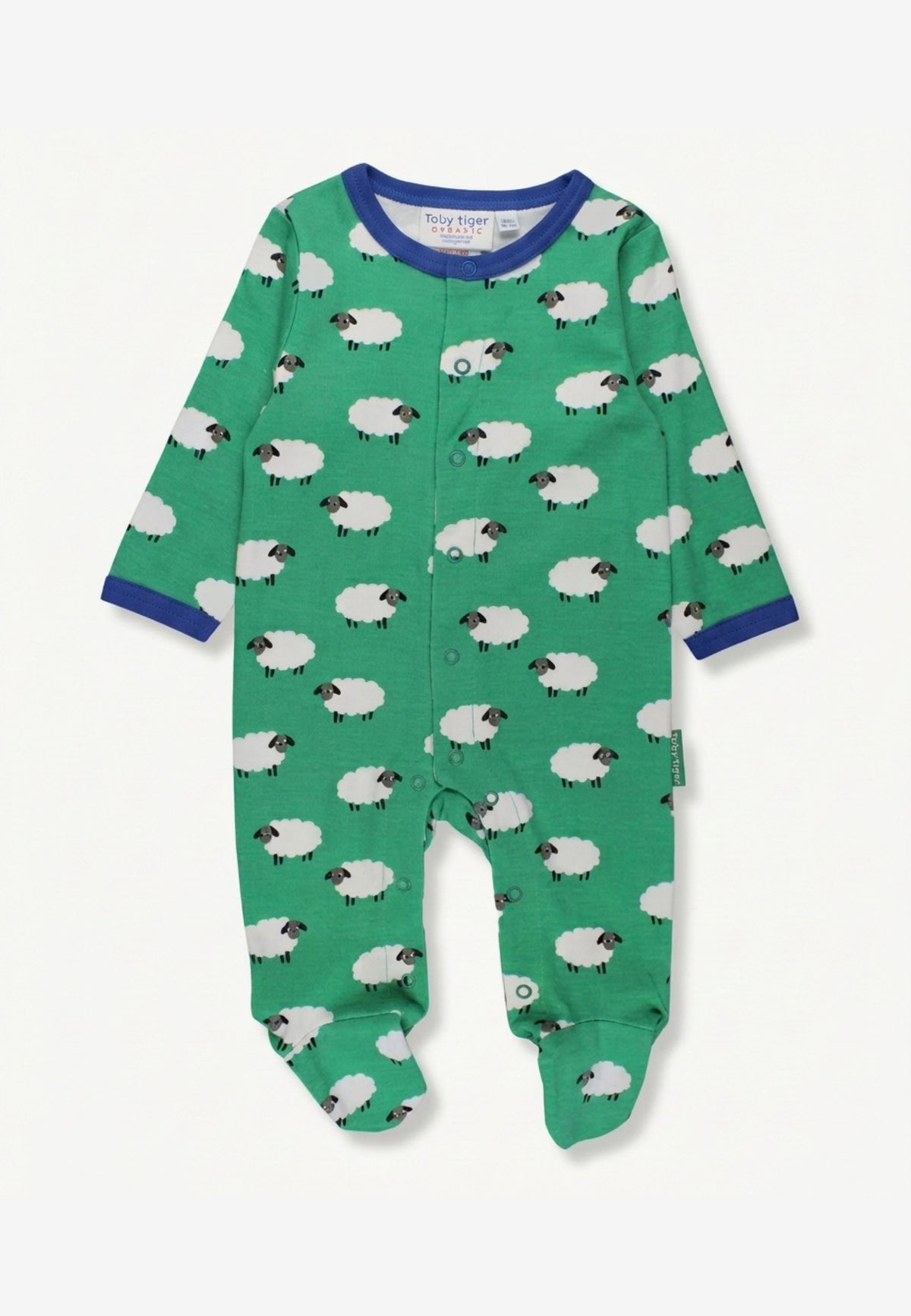 Organic Cotton One-Piece Baby Sleepsuit with Sheep Print