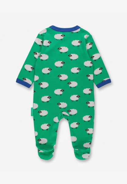 Organic Cotton One-Piece Baby Sleepsuit with Sheep Print