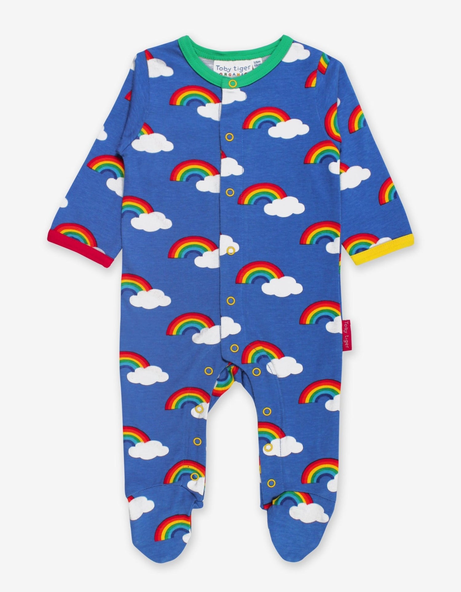 Schlafanzug aus Bio Baumwolle mit Regenbogen Print und Füßen - Toby Tiger GmbH Retail