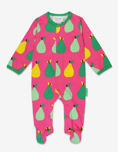 Pajamas, one-piece with pear print made of organic cotton