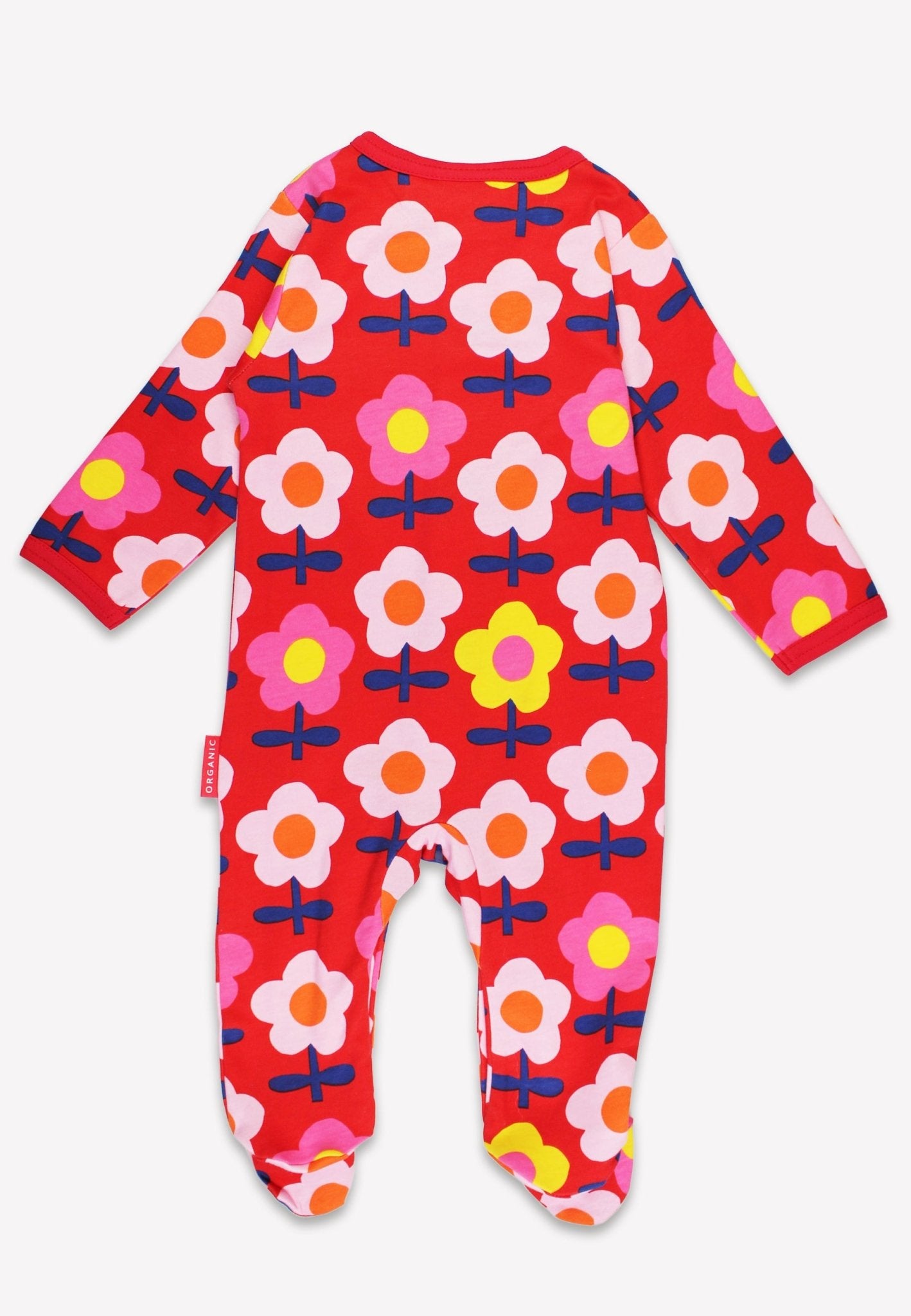 Bio - Baumwoll Baby Strampler mit Retro Blumen - Druck - Toby Tiger GmbH