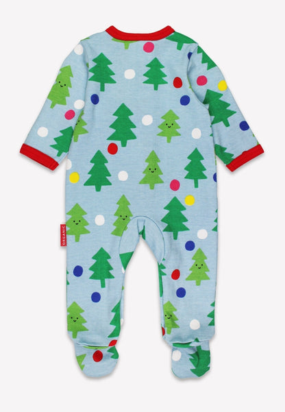 Bio - Baumwoll Baby Strampler mit Weihnachtsbaum - Druck - Toby Tiger GmbH