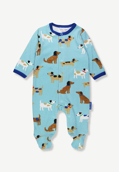 Organic Cotton Baby Sleepsuit One-Piece with Dog Print
