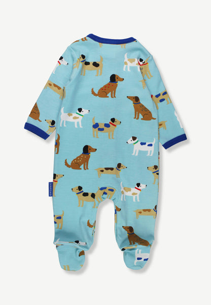 Organic Cotton Baby Sleepsuit One-Piece with Dog Print
