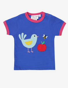 T-Shirt, Vogel-Applikation, Bio Baumwolle