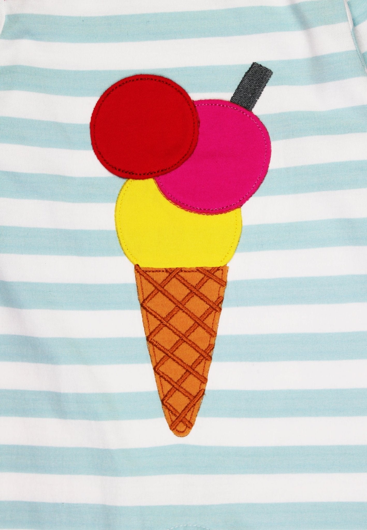 Bio - Baumwoll Kinder Shirt kurzarm mit Eiswaffel - Applikation - Toby Tiger GmbH