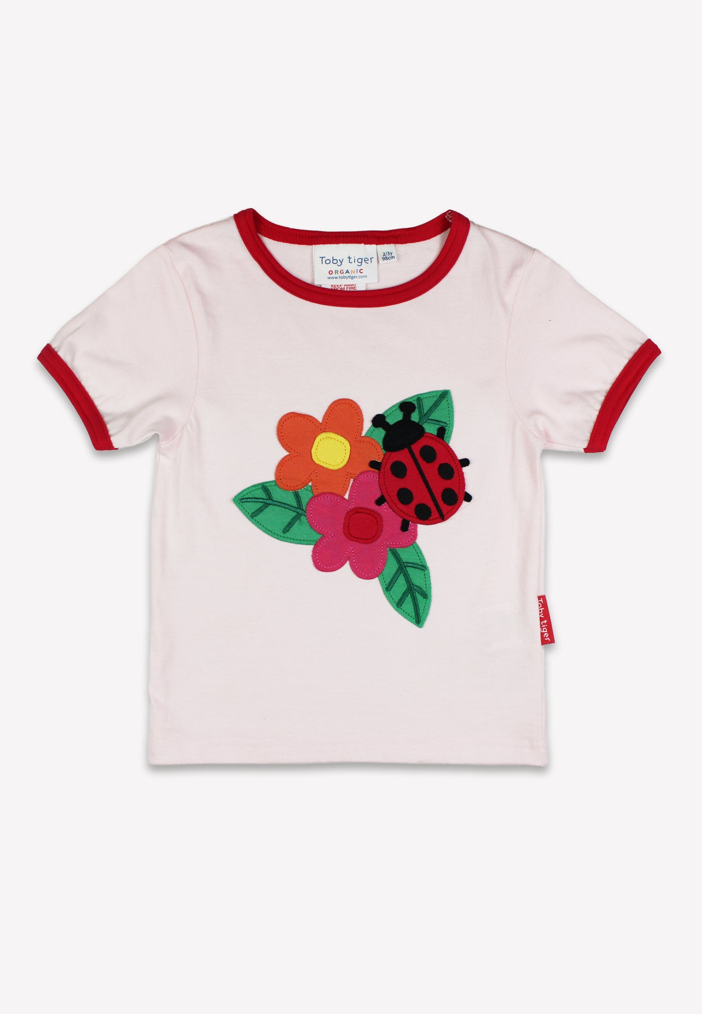 Bio-Baumwoll Kinder Shirt kurzarm mit Marienkäfer-Applikation