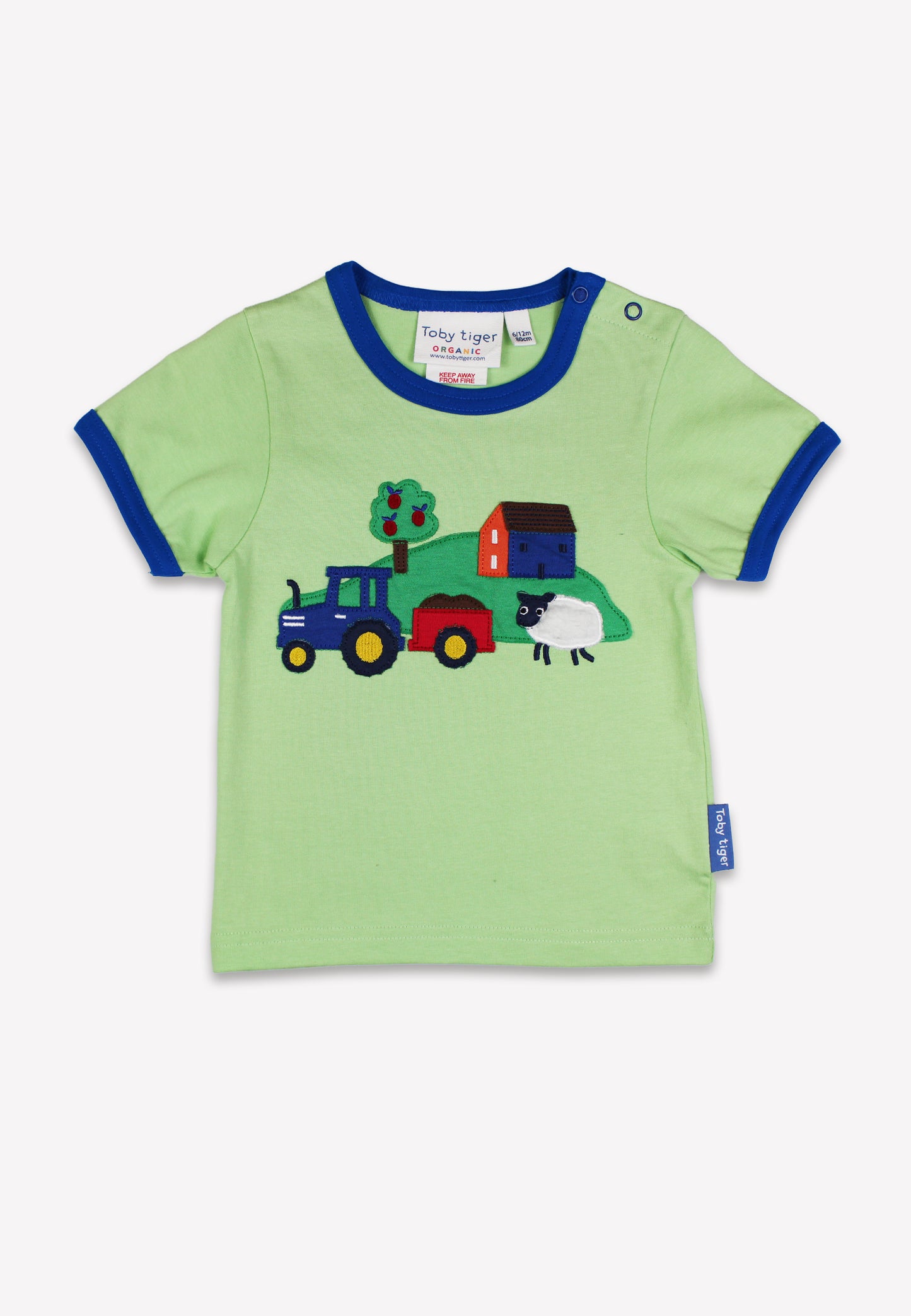 Bio-Baumwoll Kinder Shirt kurzarm mit Bauernhof-Applikation