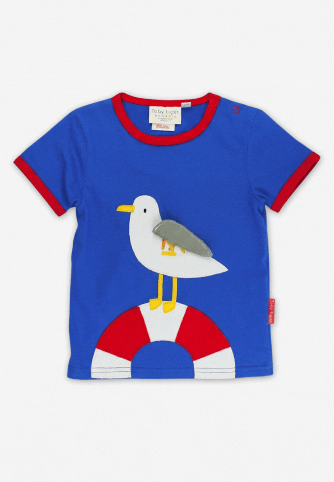 Bio-Baumwoll Kinder Shirt kurzarm mit Möwentanz-Applikation