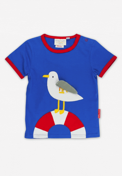 Bio-Baumwoll Kinder Shirt kurzarm mit Möwentanz-Applikation