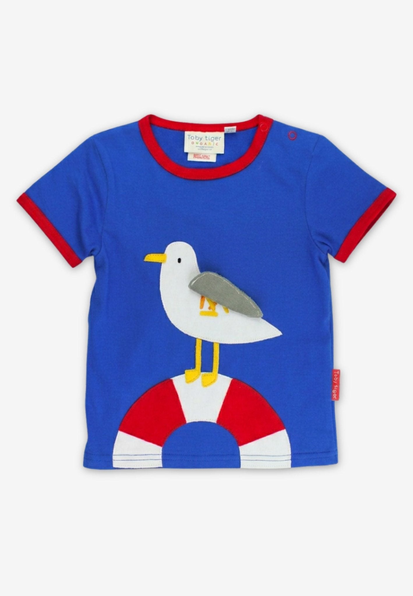 Bio - Baumwoll Kinder Shirt kurzarm mit Möwentanz - Applikation - Toby Tiger GmbH