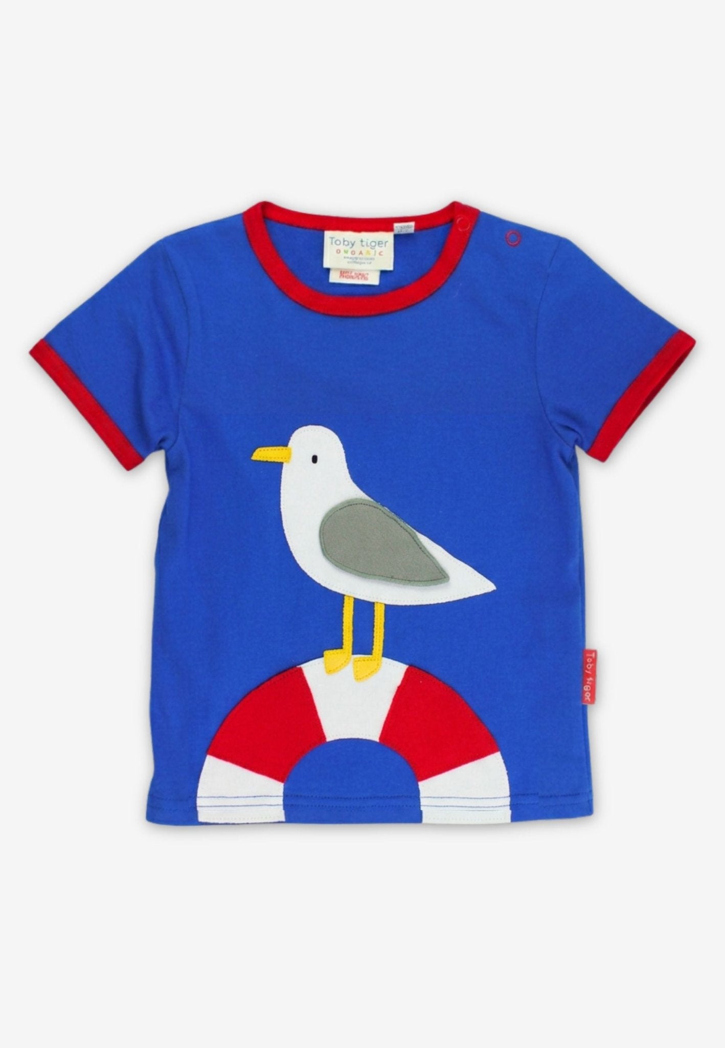 Bio - Baumwoll Kinder Shirt kurzarm mit Möwentanz - Applikation - Toby Tiger GmbH