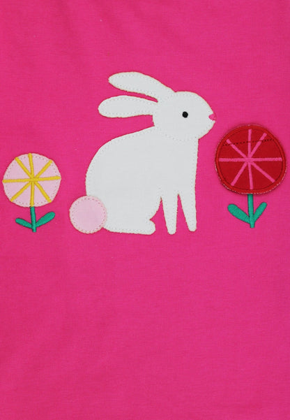 Bio - Baumwoll Kinder Shirt kurzarm mit Hasenparty - Applikation - Toby Tiger GmbH