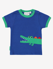 Laden Sie das Bild in den Galerie-Viewer, T-Shirt mit Krokodil-Applikation
