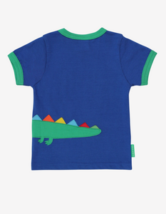 T-Shirt mit Krokodil-Applikation