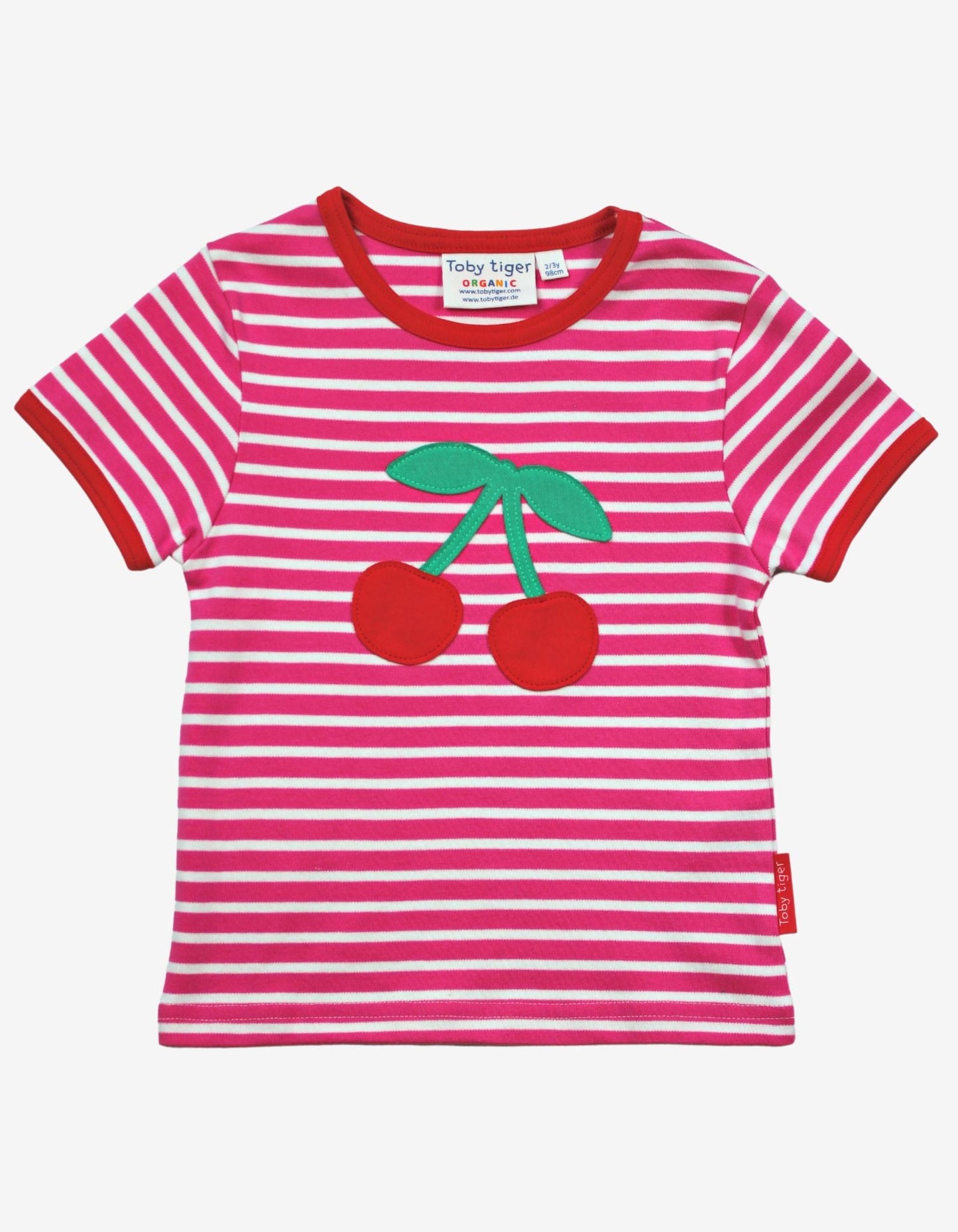 Bio Kurzarmshirt mit Kirsch Applikationen - Toby Tiger GmbH Retail