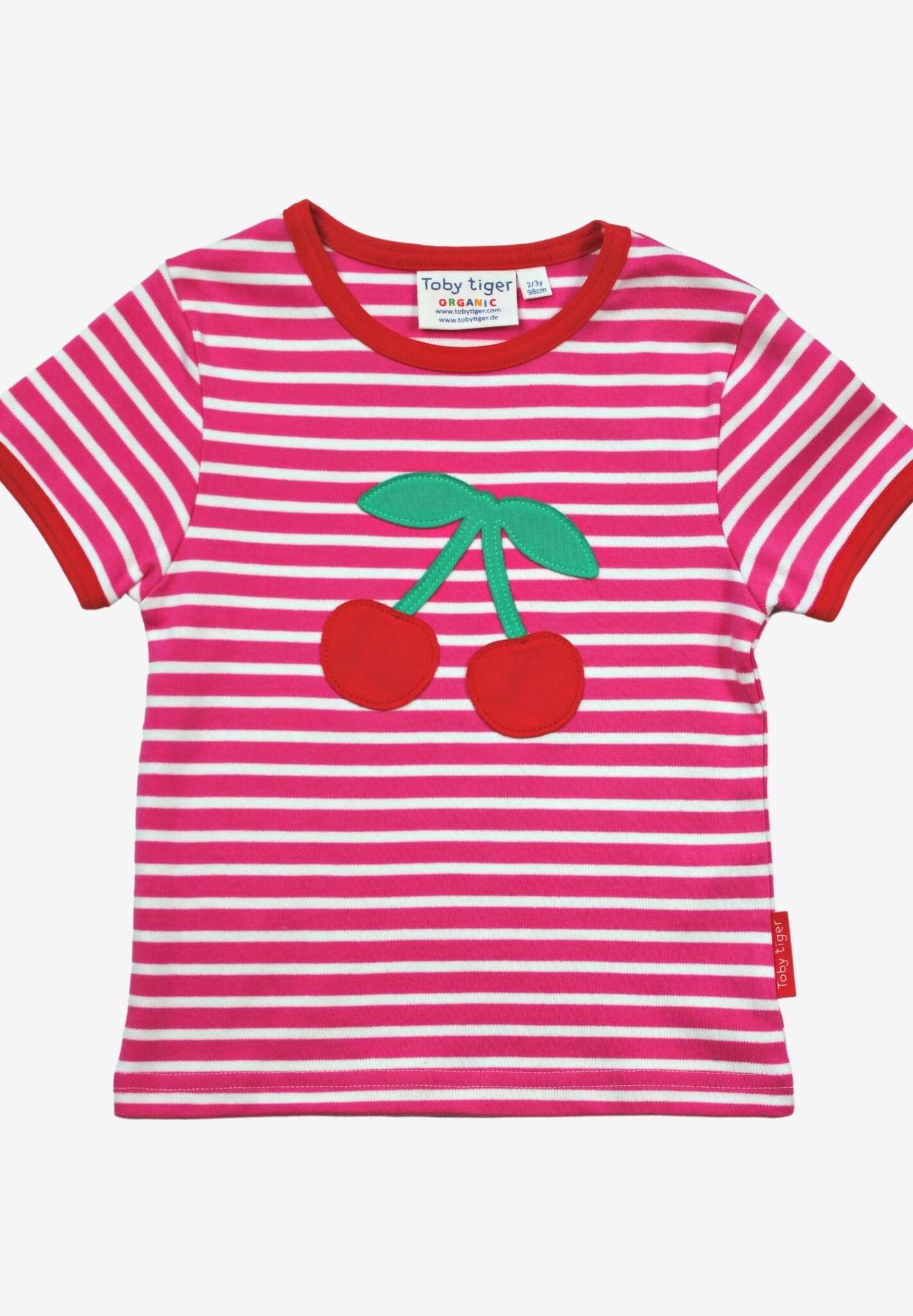 Bio Kurzarmshirt mit Kirsch Applikationen - Toby Tiger GmbH